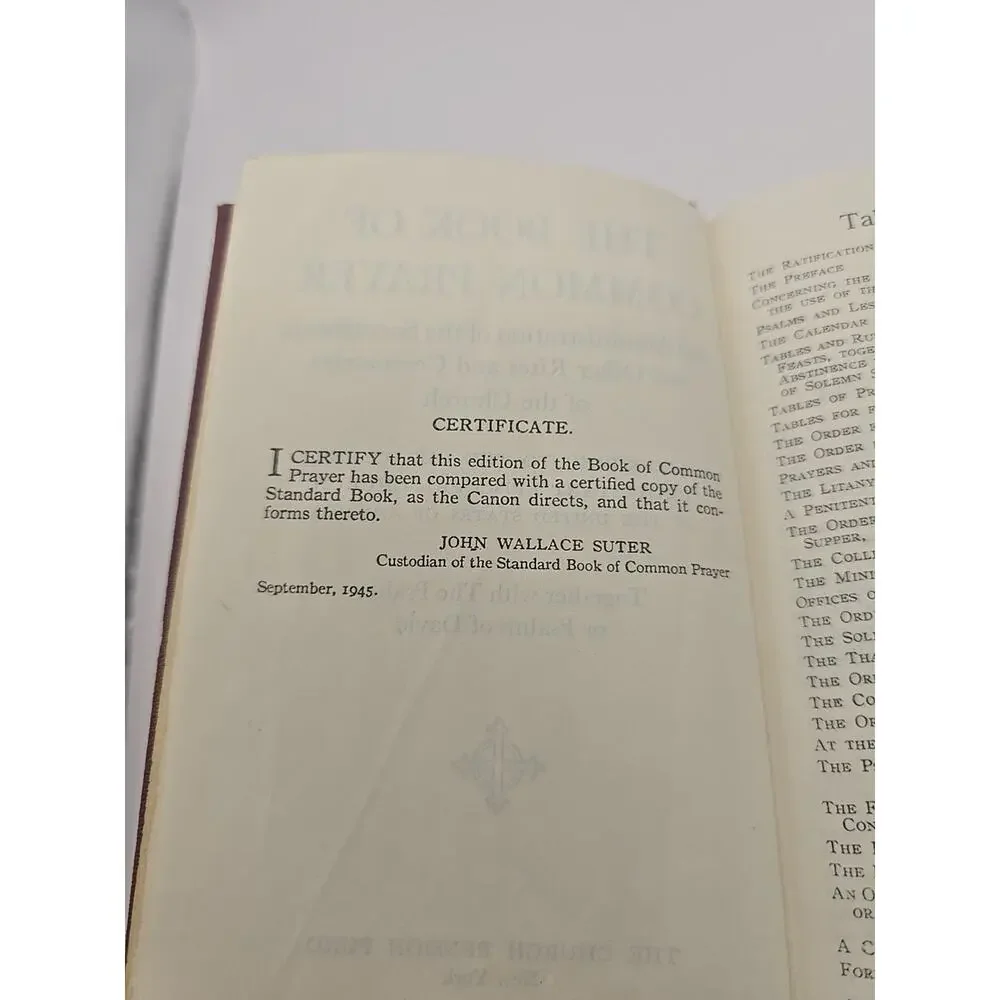 The Book‎ of Common Prayer Protestant Episcopal Church Pension Fund 1945 Pocket